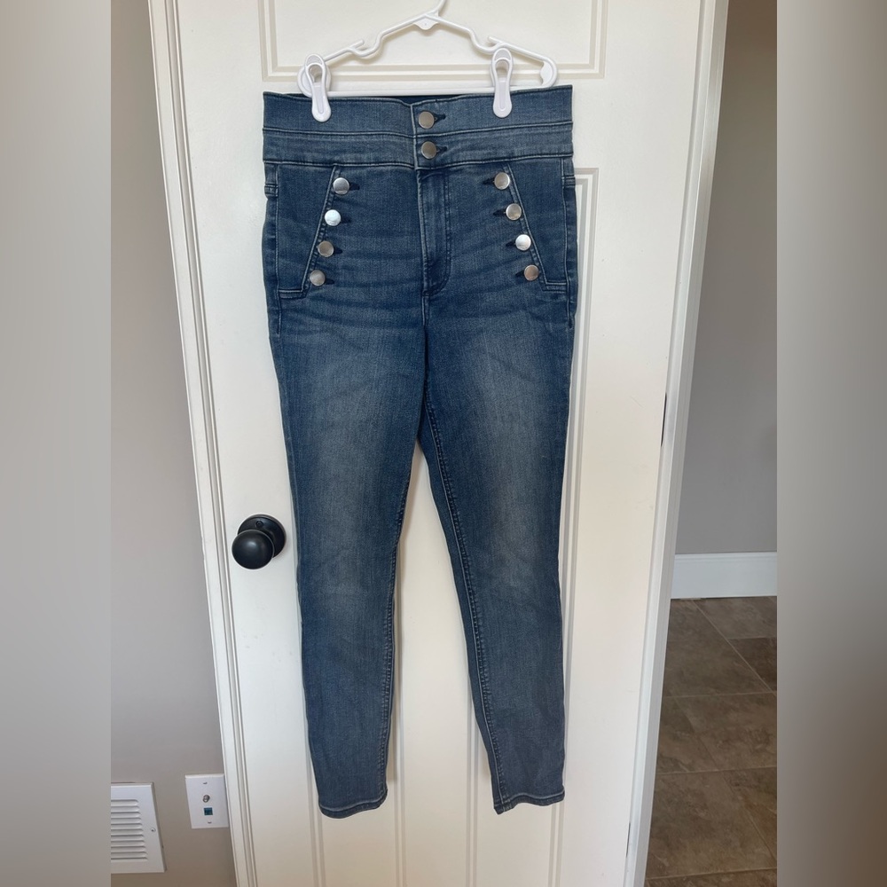 Express Sailor Ankle Legging Super High Rise Denim